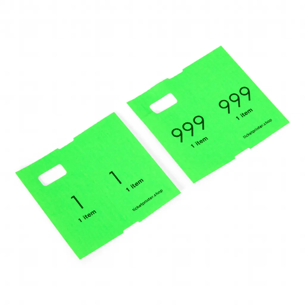 1000 voorgedrukte garderobenummers, neon groen