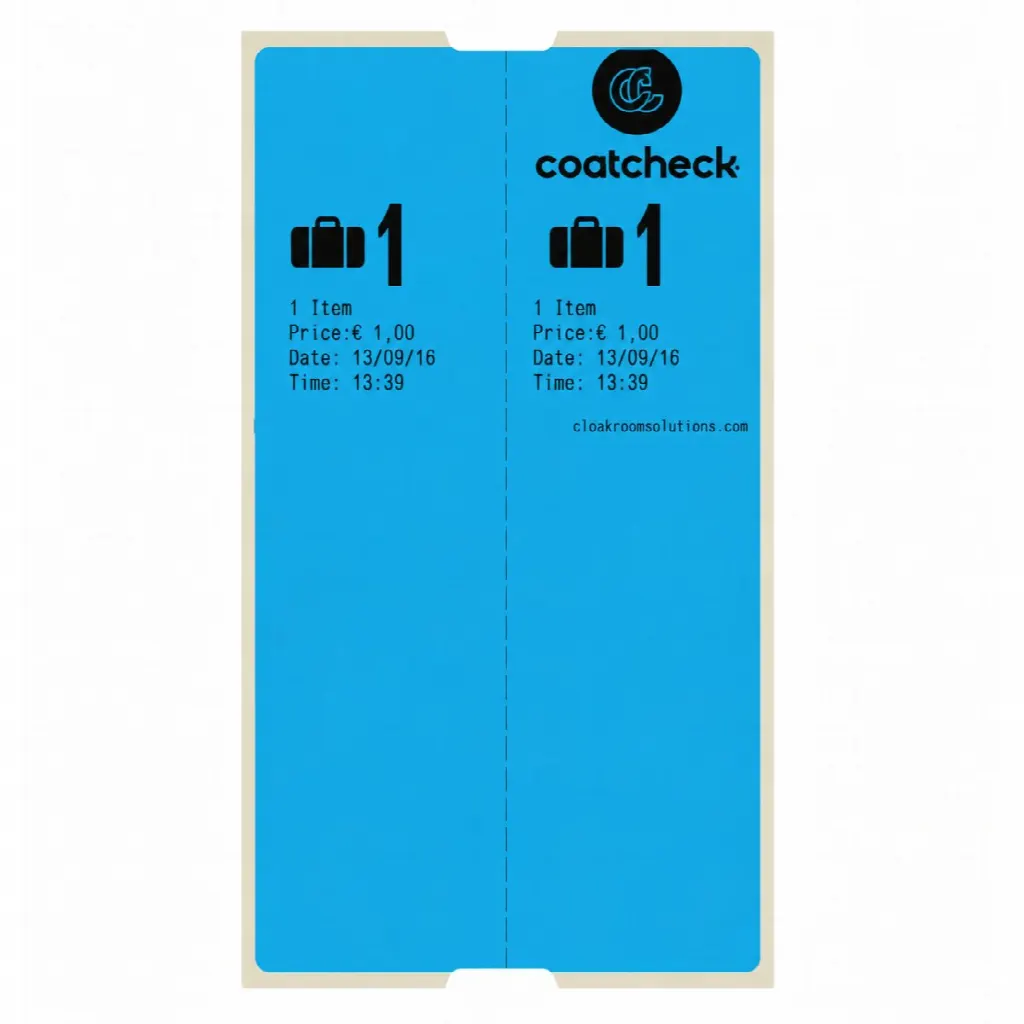 CoatCheck Bagagelabels, 14x 160 tickets, blauw