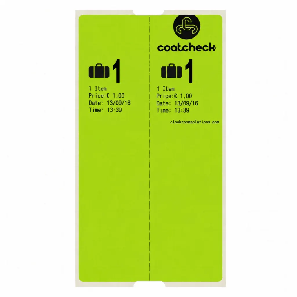 CoatCheck Bagagelabels, 14x 160 tickets, groen