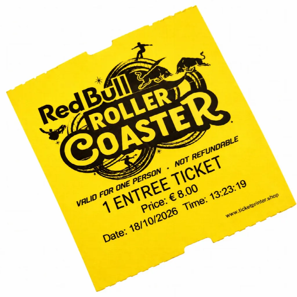 Coatcheck rol, entreetickets ‘economy’ zonder controlestrook, 14 x 550 tickets, geel