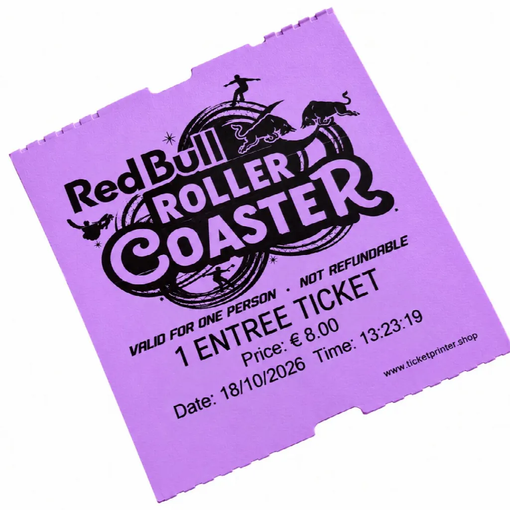 Coatcheck rol, entreetickets ‘economy’ zonder controlestrook, 14 x 550 tickets, paars