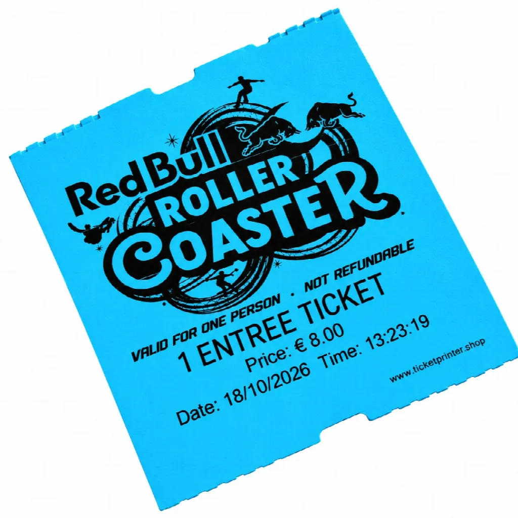 Coatcheck roll, ‘economy’ entrance tickets without control strip, 14 x 550 tickets, blue