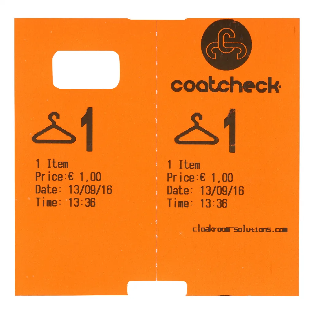 CoatCheck garderoberol, 14x 325 tickets, gemengde kleuren