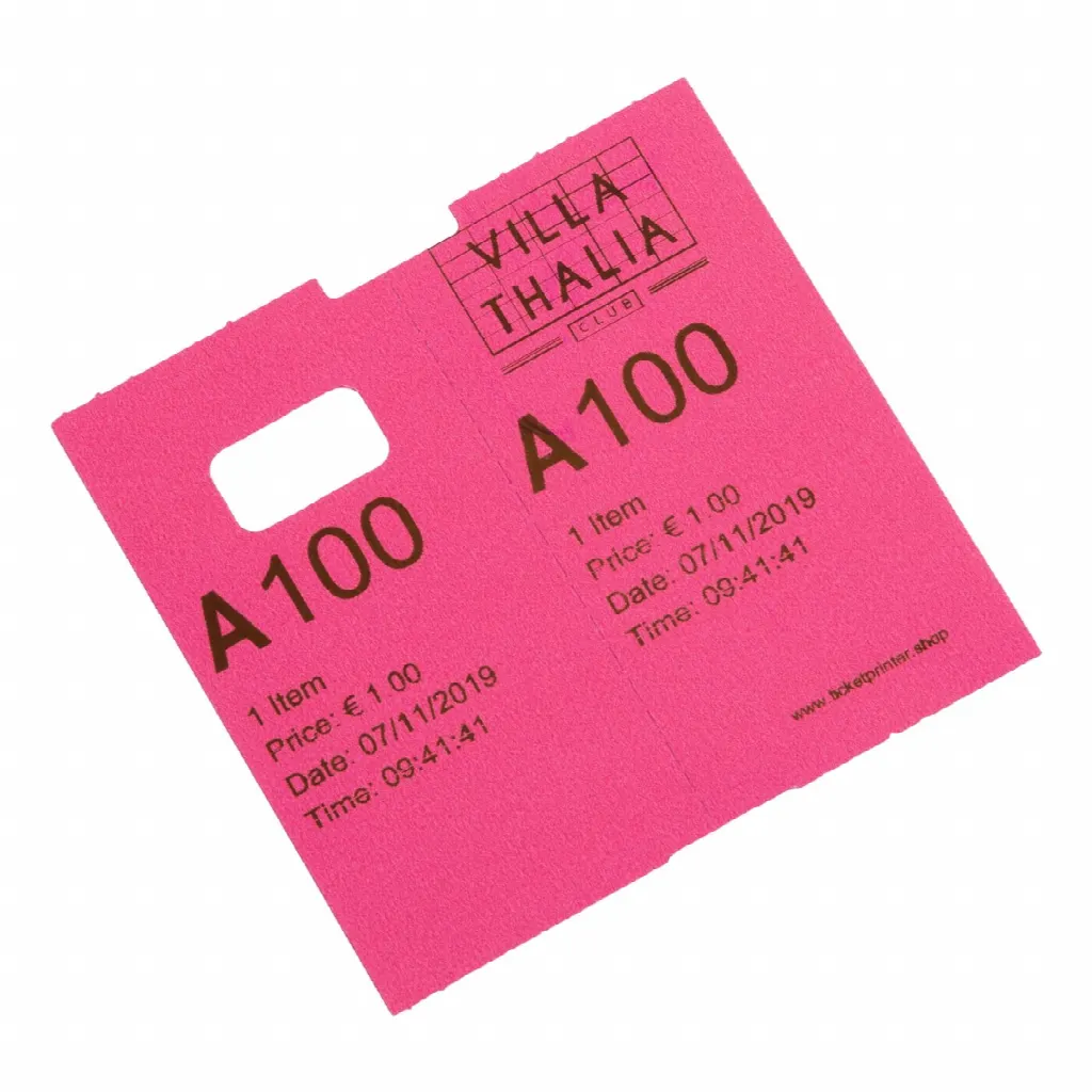 Coatcheck garderobe tickets, 14 rollen x 325 tickets, roze