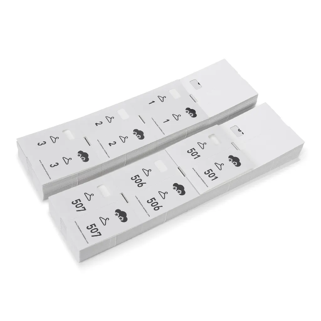 1000 pre-printed cloakroom tickets, silver-grey