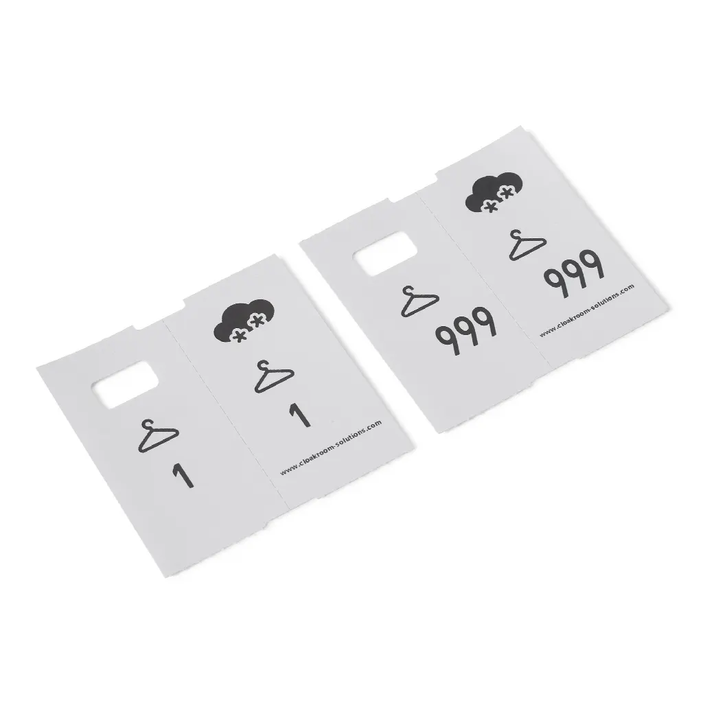 1000 pre-printed cloakroom tickets, silver-grey