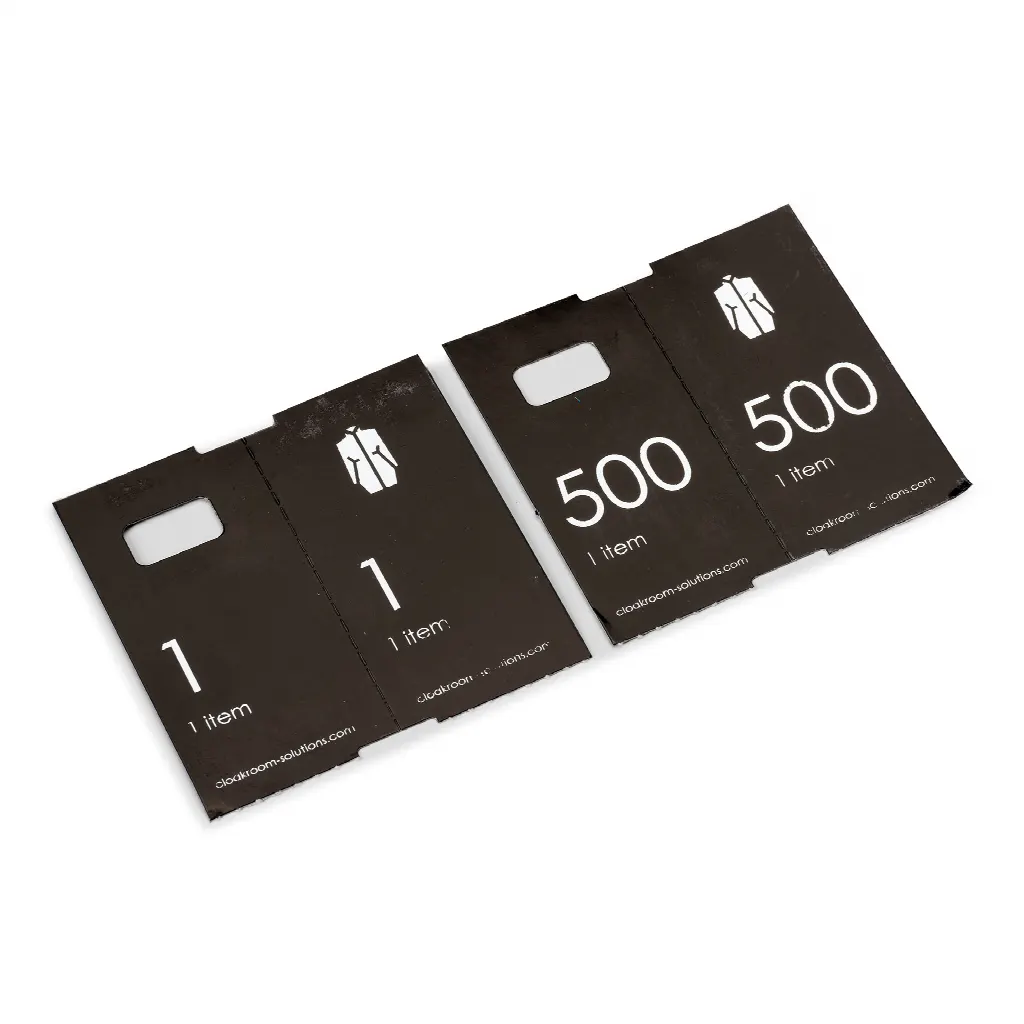 Deluxe garderobenummers, zwart met zilver, 1-500