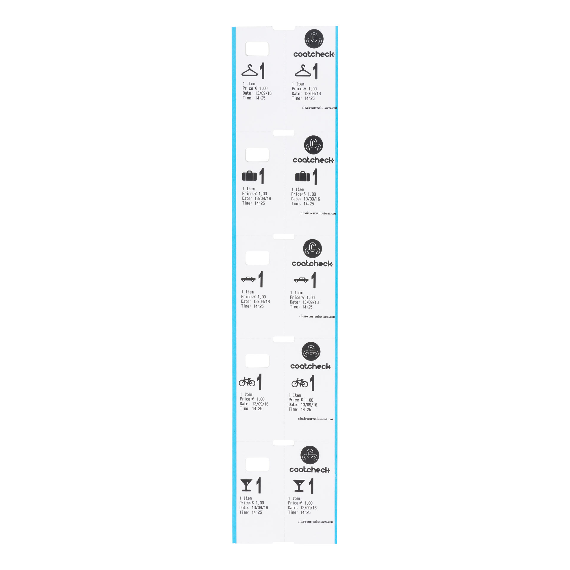 CoatCheck OneFive Ticket Printer for wardrobe tickets.